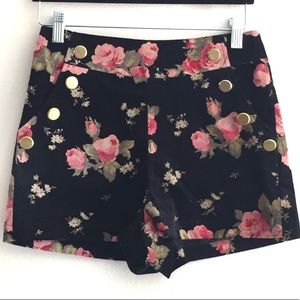 Ark & Co Black Velvet Floral Shorts